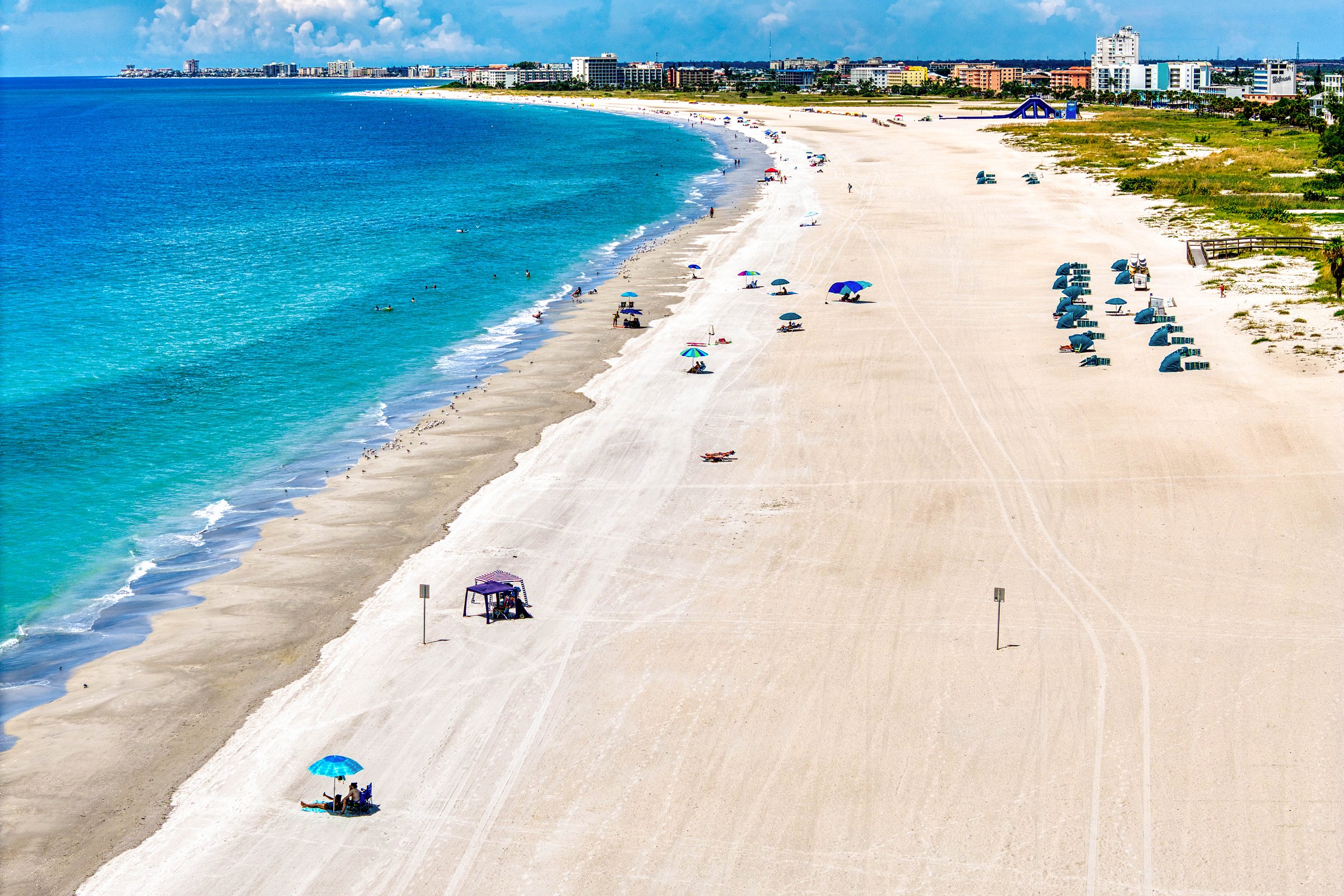 Sunset Beach, the south end of Treasure Island, from the air